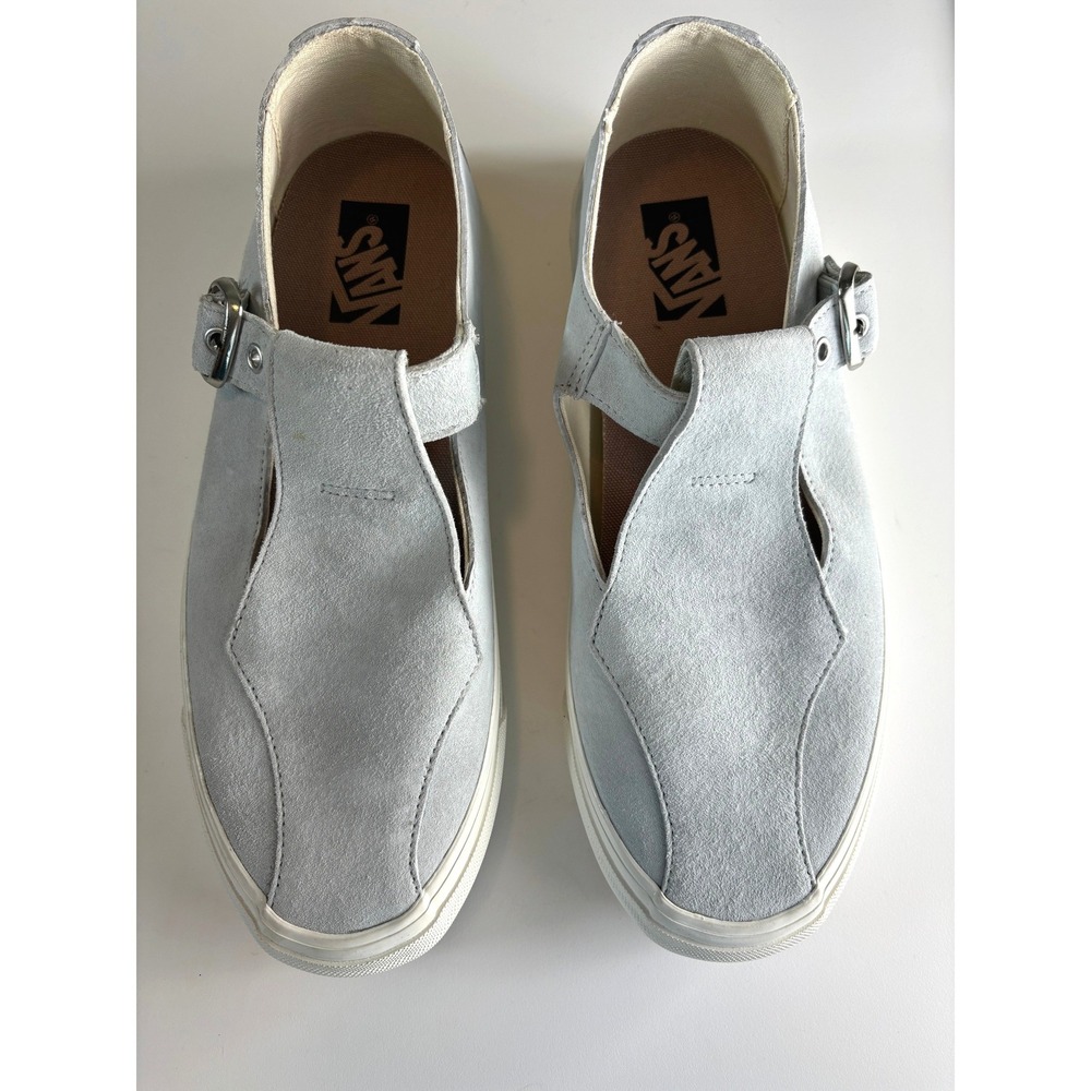 Vans Premium Suede Mary Jane Light Blue Buckle Sneakers Womens 11.5 Mens 10‎